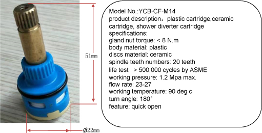 plastic cartridge,ceramic cartridge, shower diverter cartridge