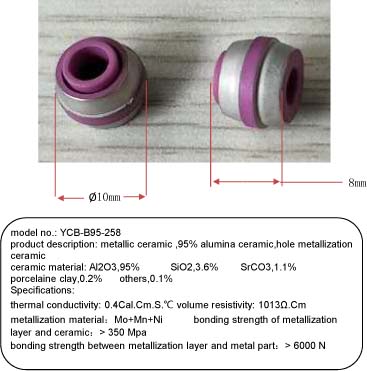 metallic ceramic ,95% alumina ceramic,hole metallization ceramic