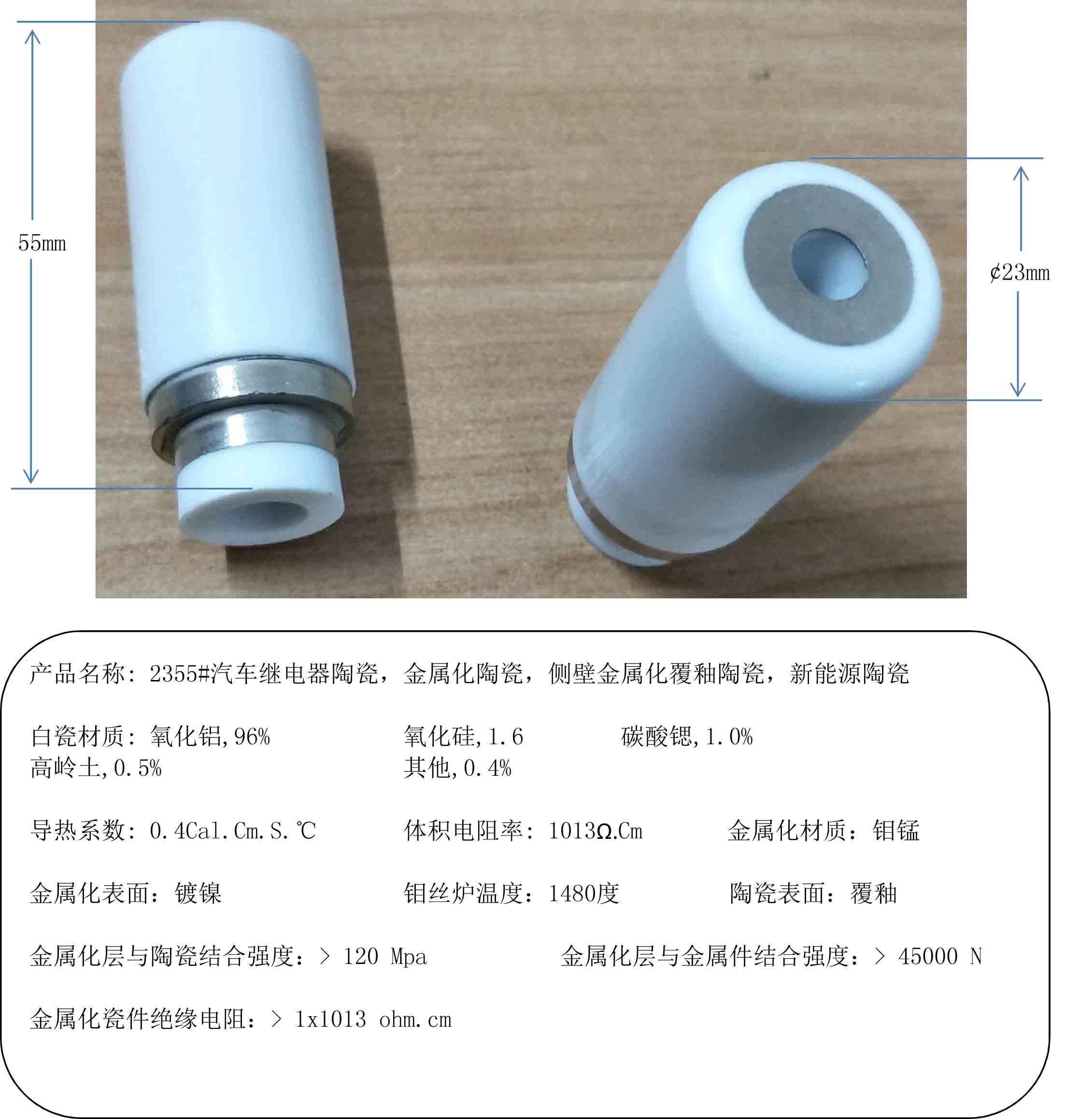 metallized ceramic sealing 