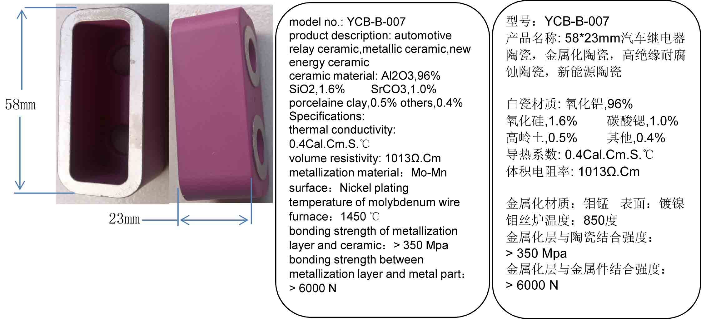 automotive relay ceramic,metallic ceramic,new energy ceramic