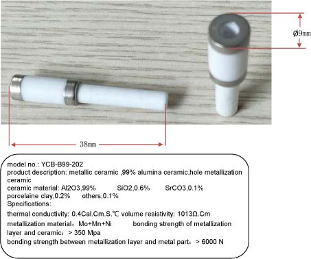 metallic ceramic ,99% alumina ceramic,hole metallization ceramic